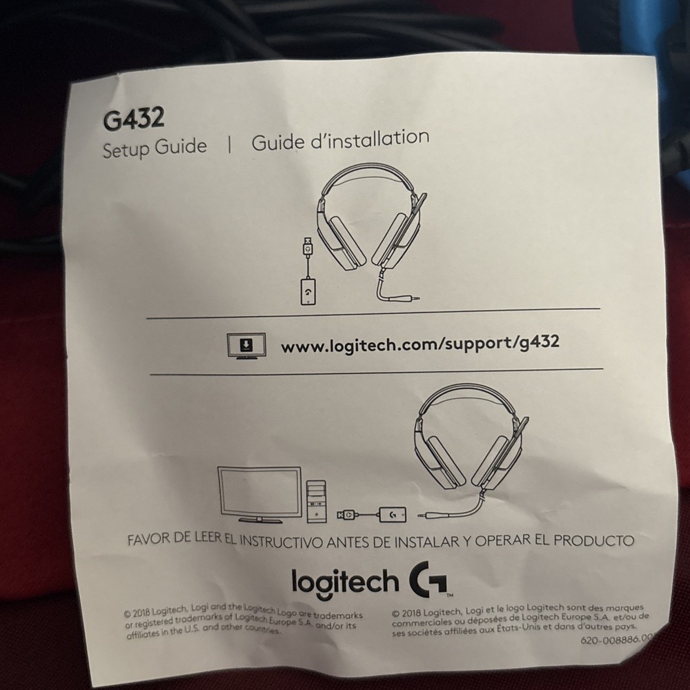 Logitech Gaming Headset OS Black G432 7.1 Surround Sound Wired 3.5mm Jack - Picture 7 of 8